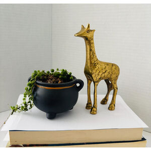 Vintage Brass Giraffe Paperweight, Small Office Decor, 1970s Collectible